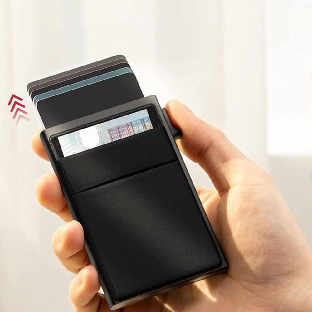 Sleek Black Card Holder